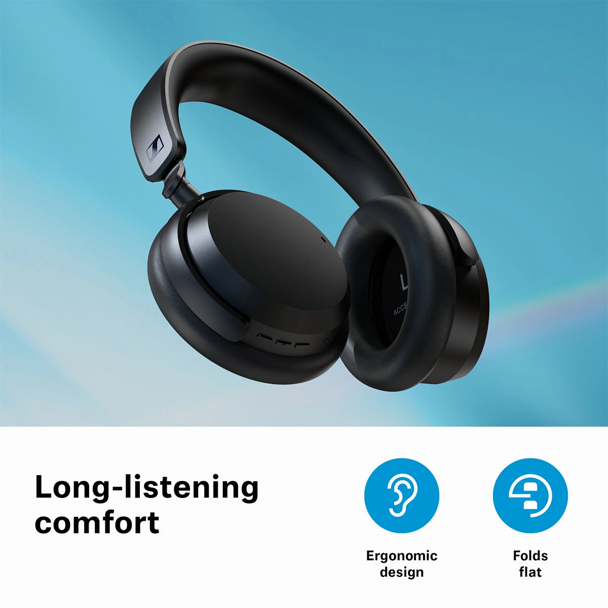 Sennheiser Accentum Wireless Bluetooth Headphones with AptX HD & Hybrid Active Noise Cancellation (Black)