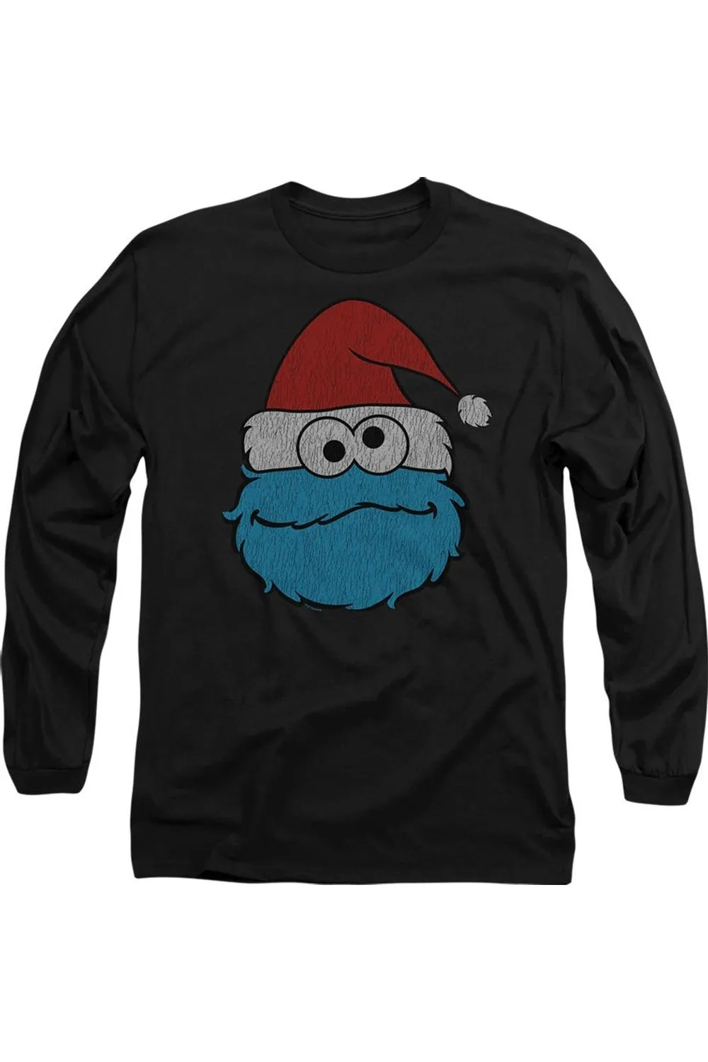 T-shirt manches longues pour adulte Noël avec Cookie Monster de Sesame Street