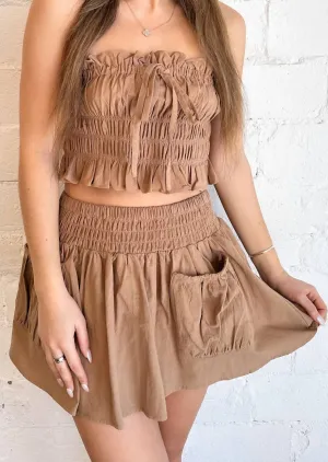 Jupe Set Me Up en Marron