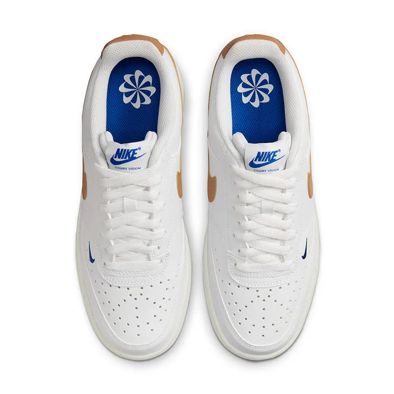 Nike Women'S Court Vision Low Next Nature White/Flax-Game Royal-Sail Comfortable Party Wading Shoes