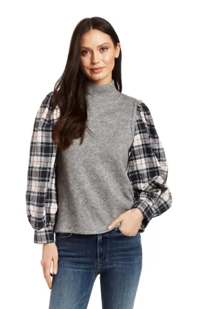 Top Shelley en gris chiné