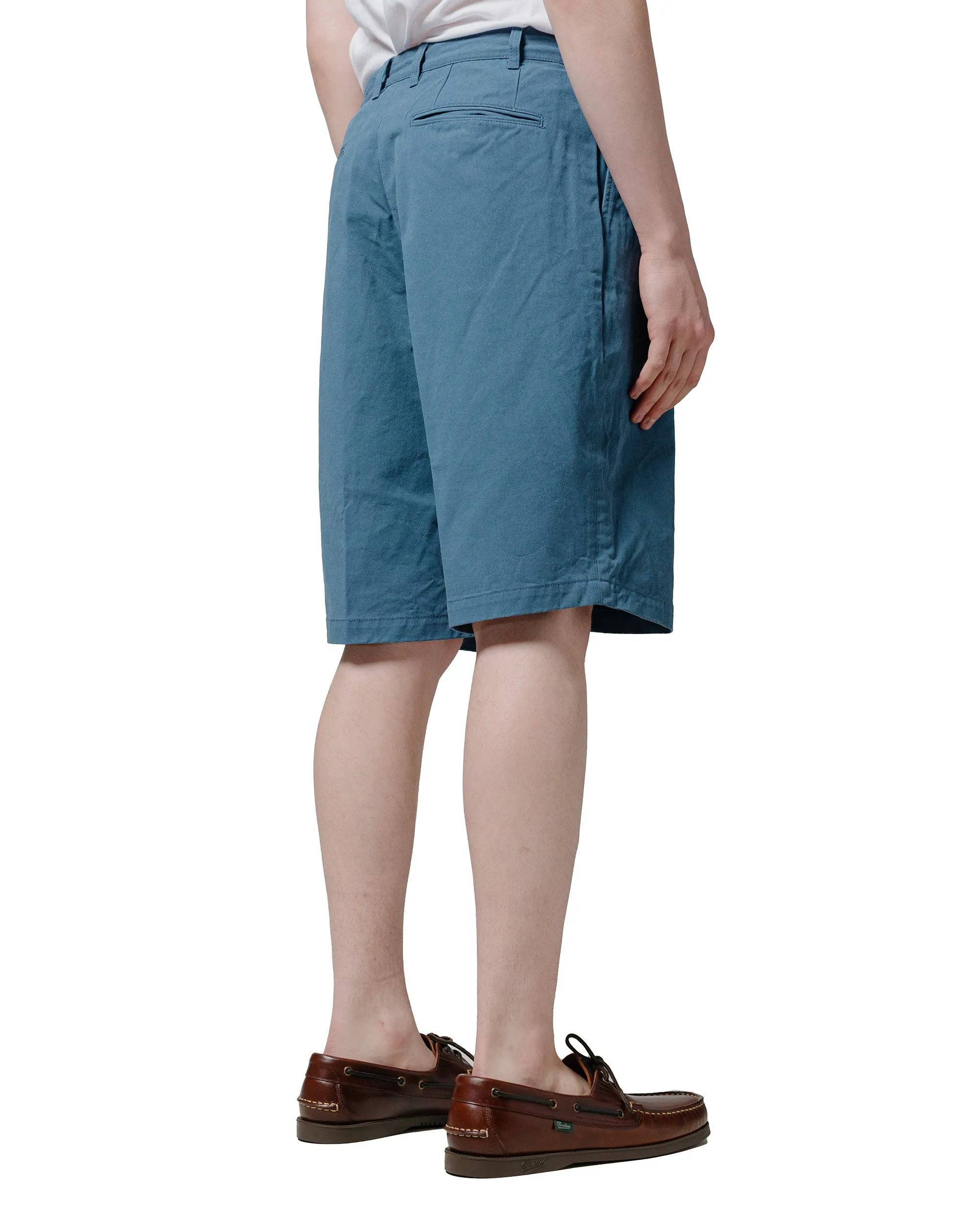 Investigation Slotted Design Beams Plus 2Pleats Shorts Twill Bio Washed Sax