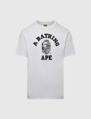 Streamlined Shape Body-Hugging Floral Camo Tee
