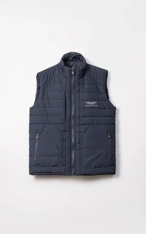 Insulated Material Comfortable Foot Support System Design Signature  Sleeveless Jacket Navy