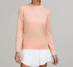 Pullover en mélange de soie en satin pêche
