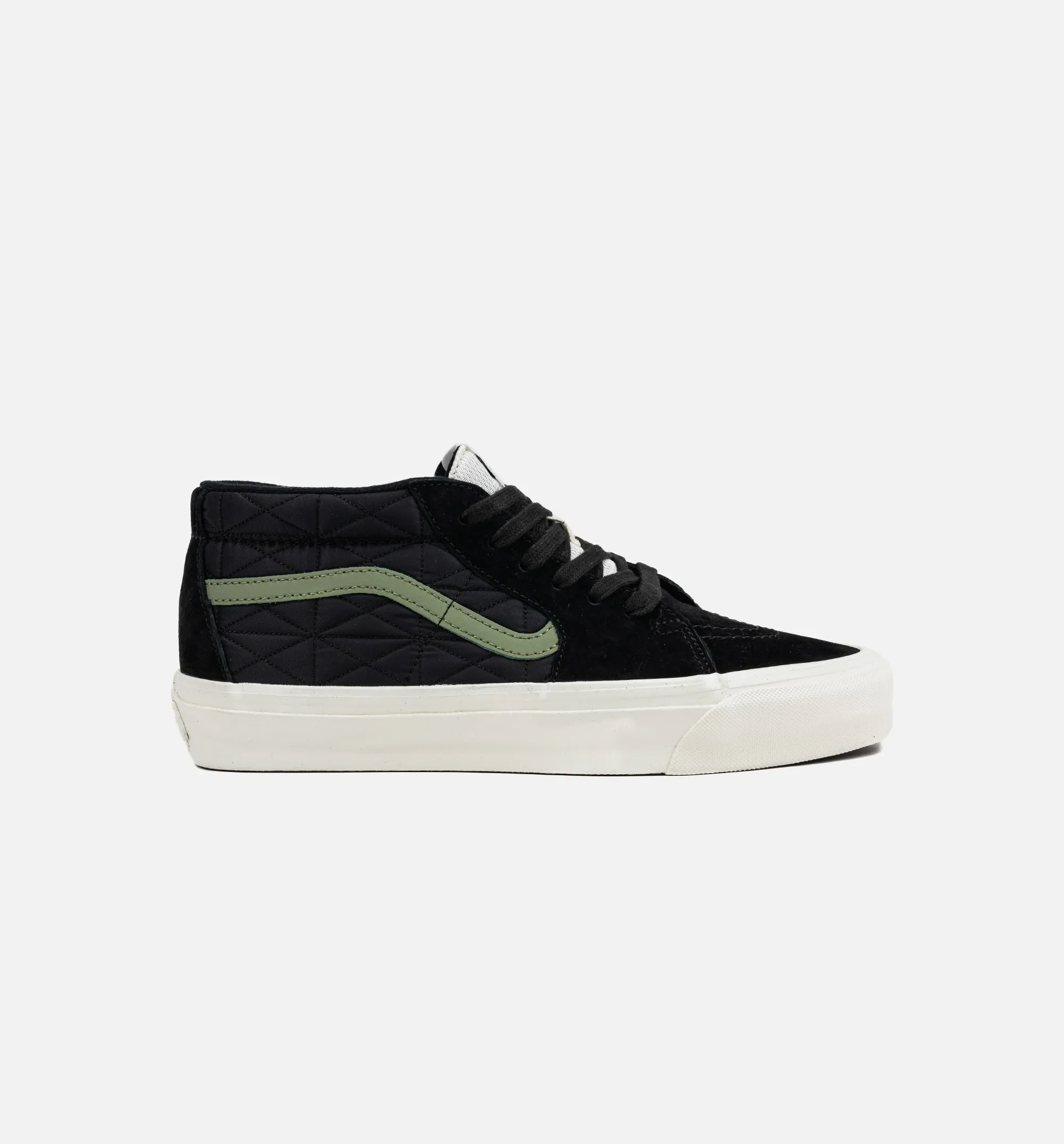Sk8 Mid Mens Lifestyle Shoe - White/Black/Green Breathable And Airy Fit Aspect