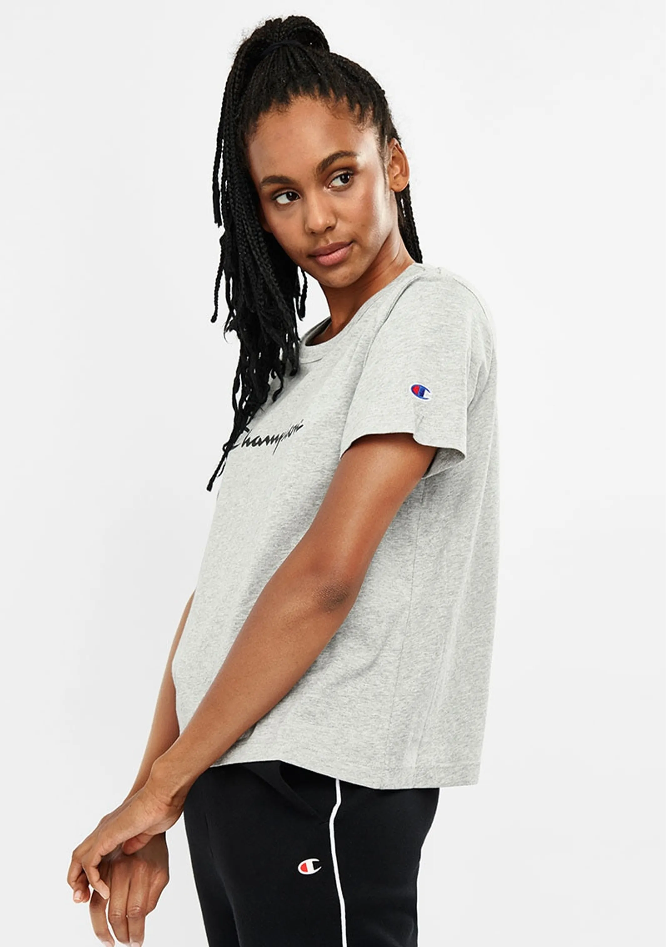 Bodysuit Champion Women'S Script Crop Boxy Tee Grey