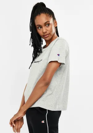 Bodysuit Champion Women'S Script Crop Boxy Tee Grey
