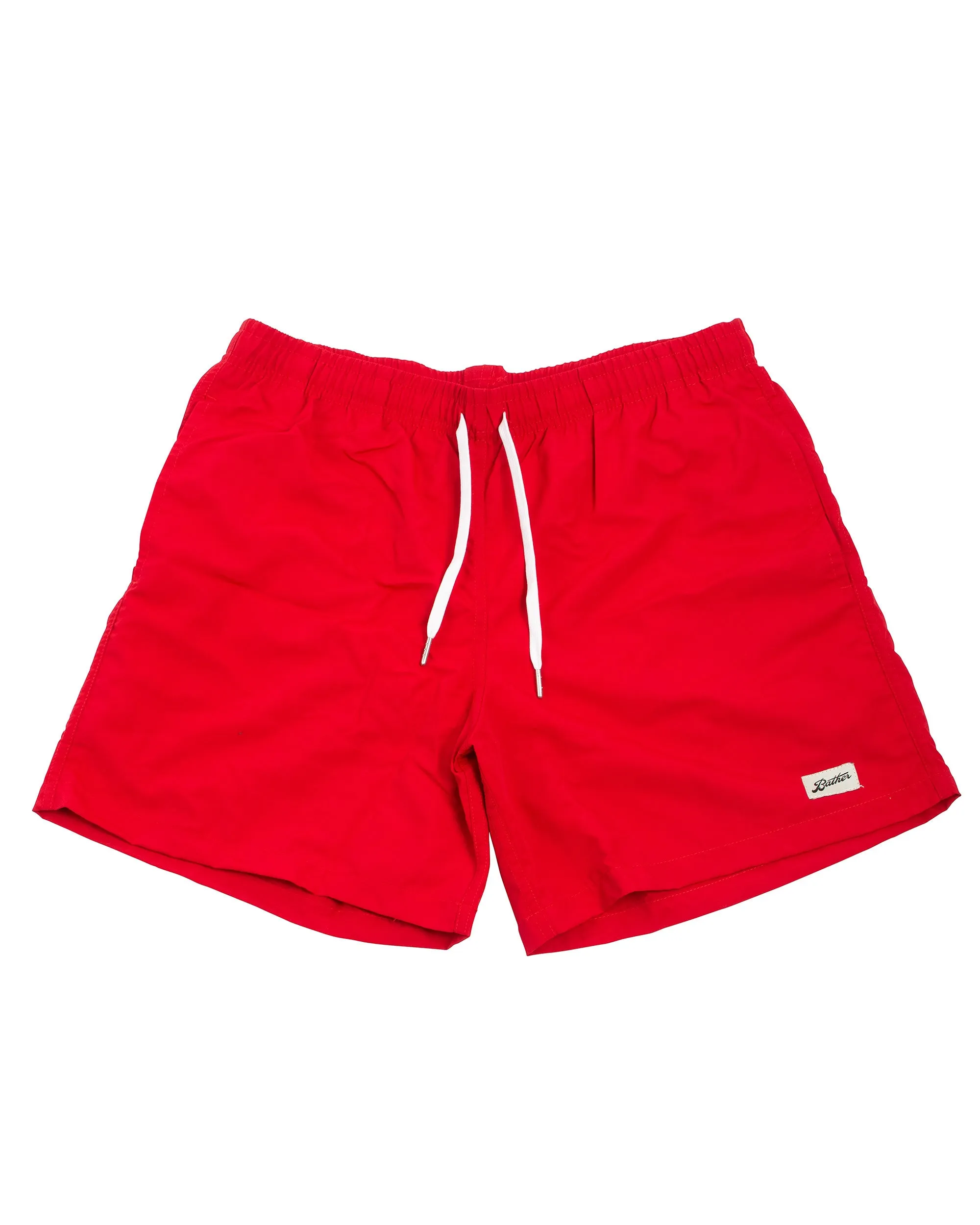 Biodegradable Bather Solid Red Swim Trunk