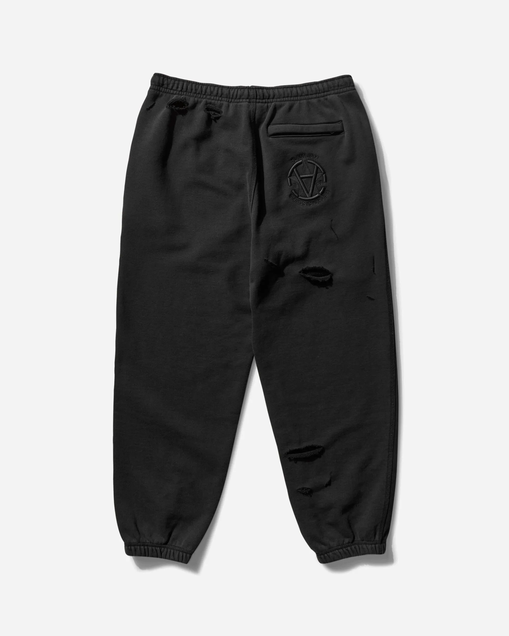 Slam Jam Destroyed Sweatpants Black Soft Fabric" Wear Resistant Material