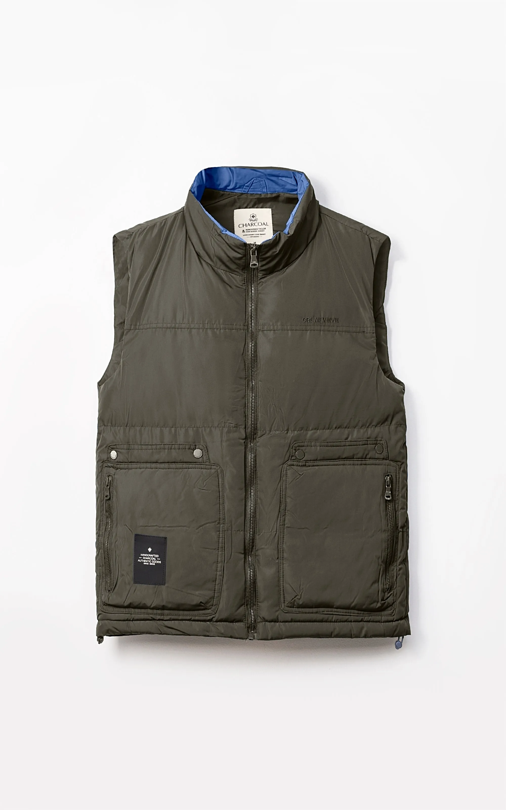 Sleeveless Jacket Olive Comfortable Synthetic Lizard