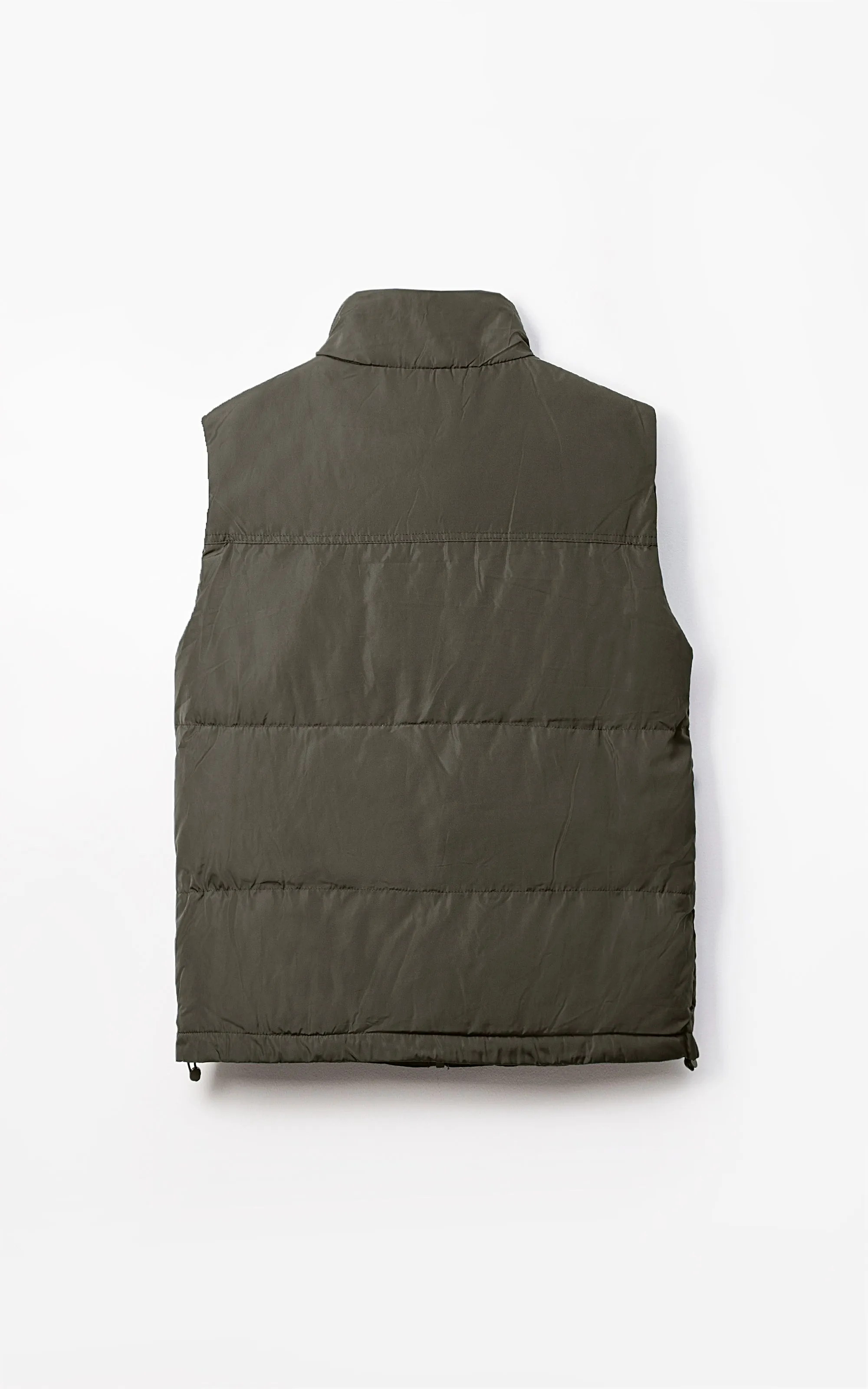 Sleeveless Jacket Olive Well-Balanced Footwear Knit Fabric