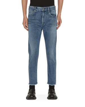 Slim Denim Pants Blue Double - layered Material