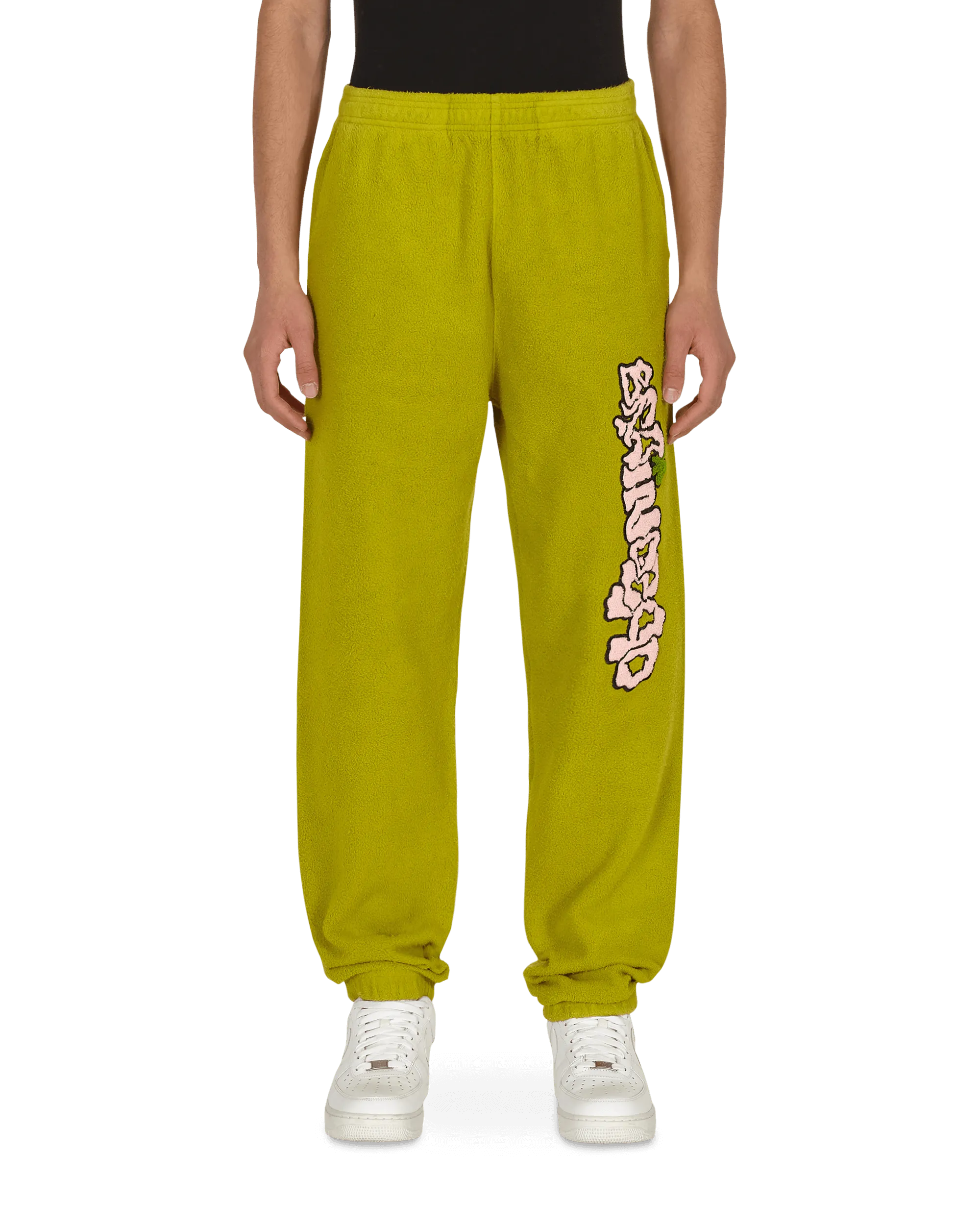 Comfortable Bright Slime Reverse Fleece Sweatpants Red