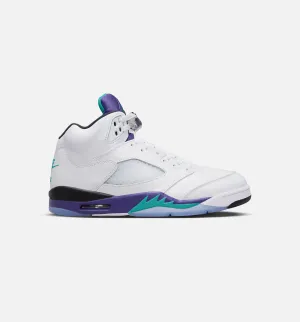 Air Jordan 5 Retro Grape Mens Lifestyle Shoe - White/New Emerald/Grape Ice/Black "Lightweight Makeup Comfortable Expert