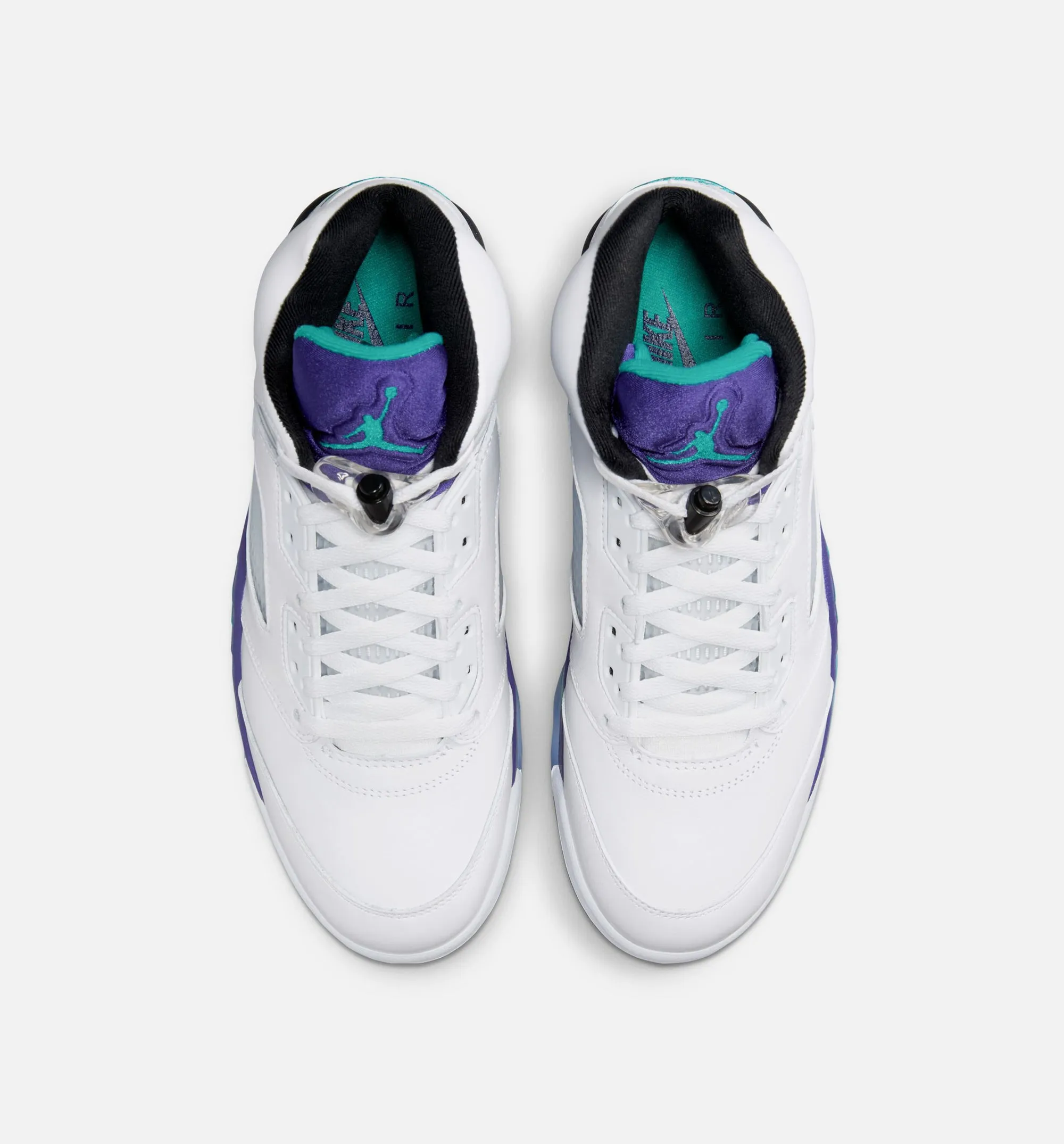 Air Jordan 5 Retro Grape Mens Lifestyle Shoe - White/New Emerald/Grape Ice/Black Heel Support For Heels