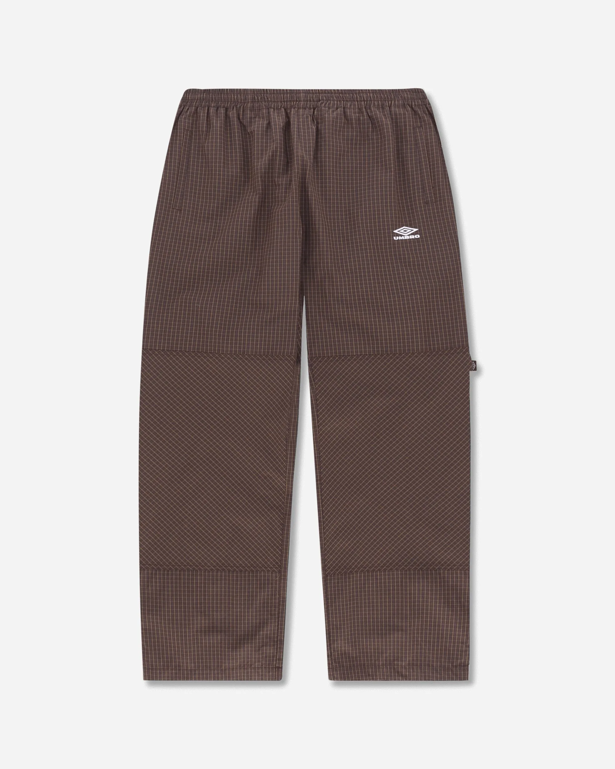 Men'S Mini Check Double Knee Pants Brown Georgette Sleeve
