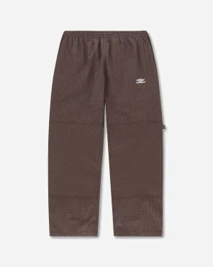 Men'S Mini Check Double Knee Pants Brown Georgette Sleeve