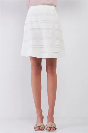 Jupe mini ligne A transparente à rayures Snow-whine, taille haute, avec découpes en mesh
