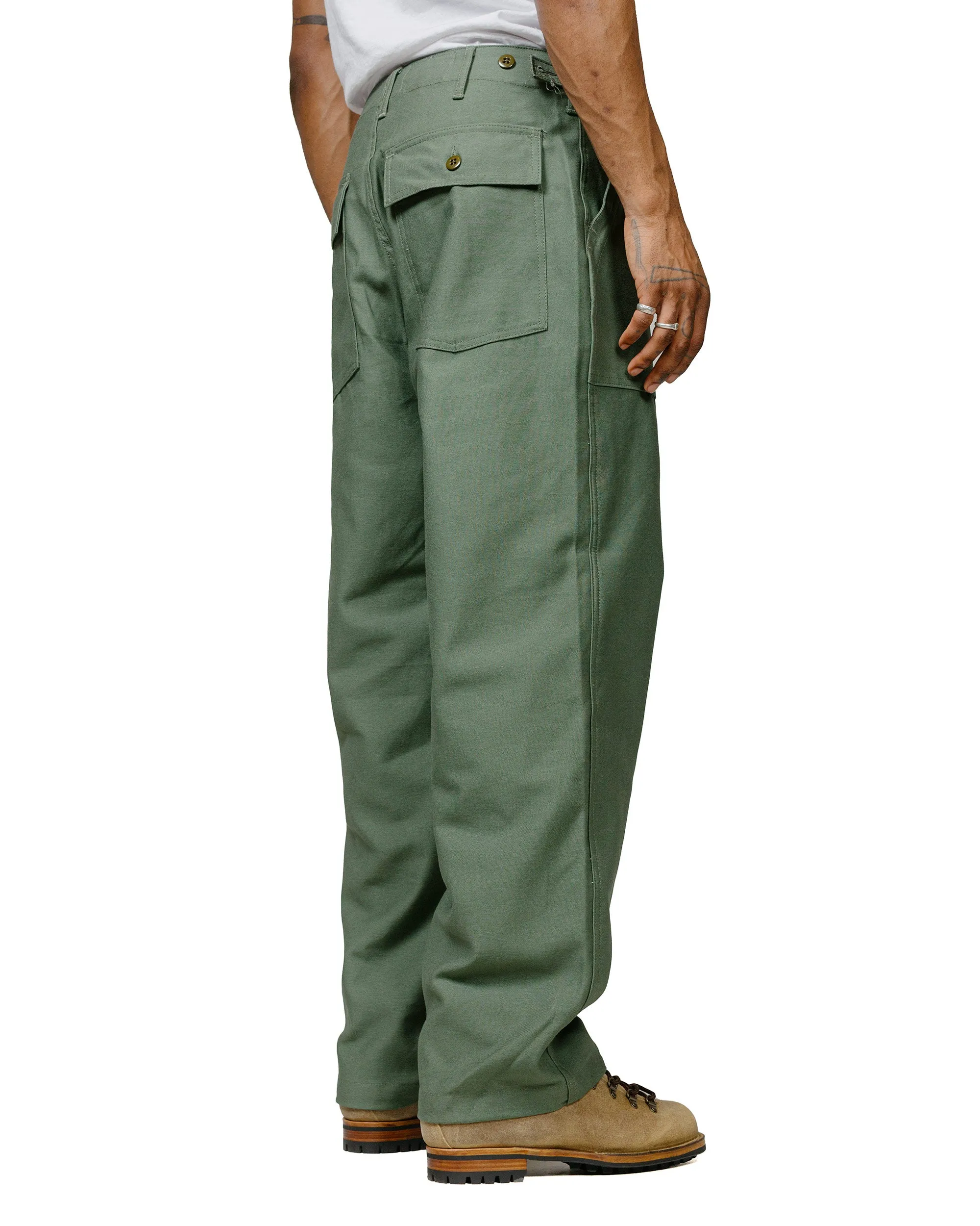 Engineered Garments Workaday Fatigue Pant Olive Cotton Reverse Sateen Comfortable Anklets Socks