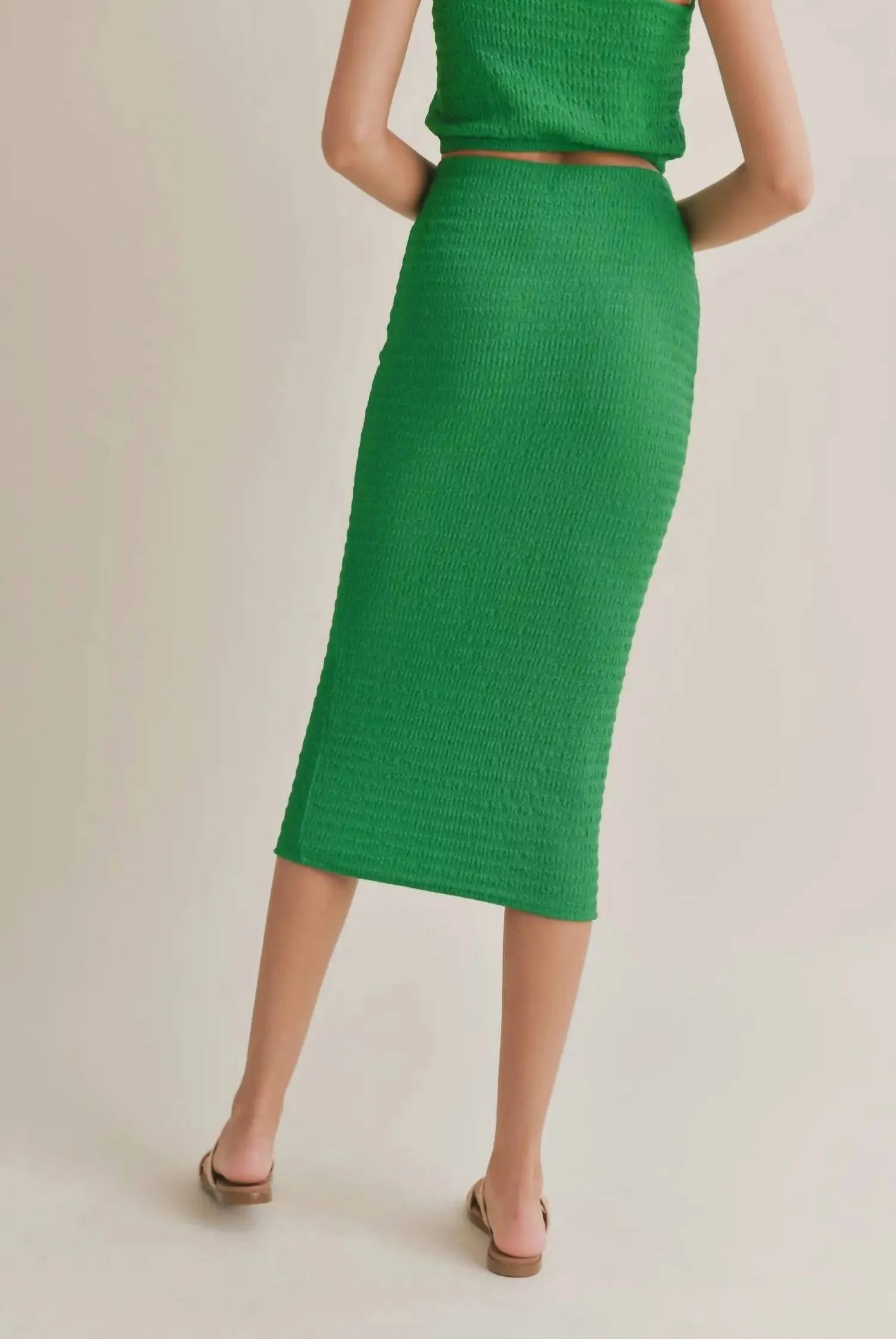 Jupe mi-longue So Fresh en vert Kelly