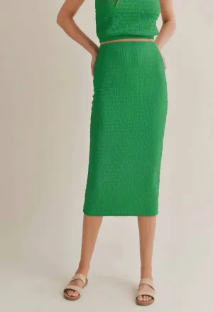 Jupe mi-longue So Fresh en vert Kelly