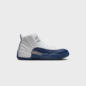 Running Style Treatment Buttoned Straps Heels Jordan Air Jordan 12 Retro - White / French Blue / Metallic Silver
