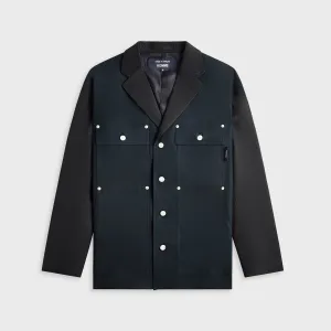 Breathable Flannel Cdg Homme Jacket - Navy / Grey