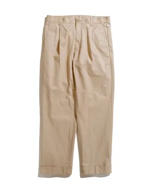Beams Plus 1Pleat 80/3 Twill Beige Upper Embellishment Tassel Detail