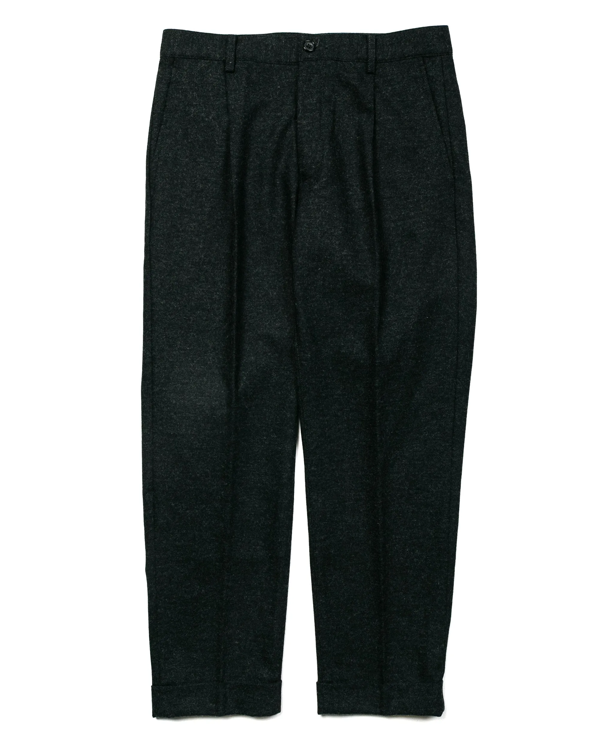 Beams Plus 1Pleat Wool Cashmere Charcoal Grey Comfortable Daring Comfortable Yak Worn Socks