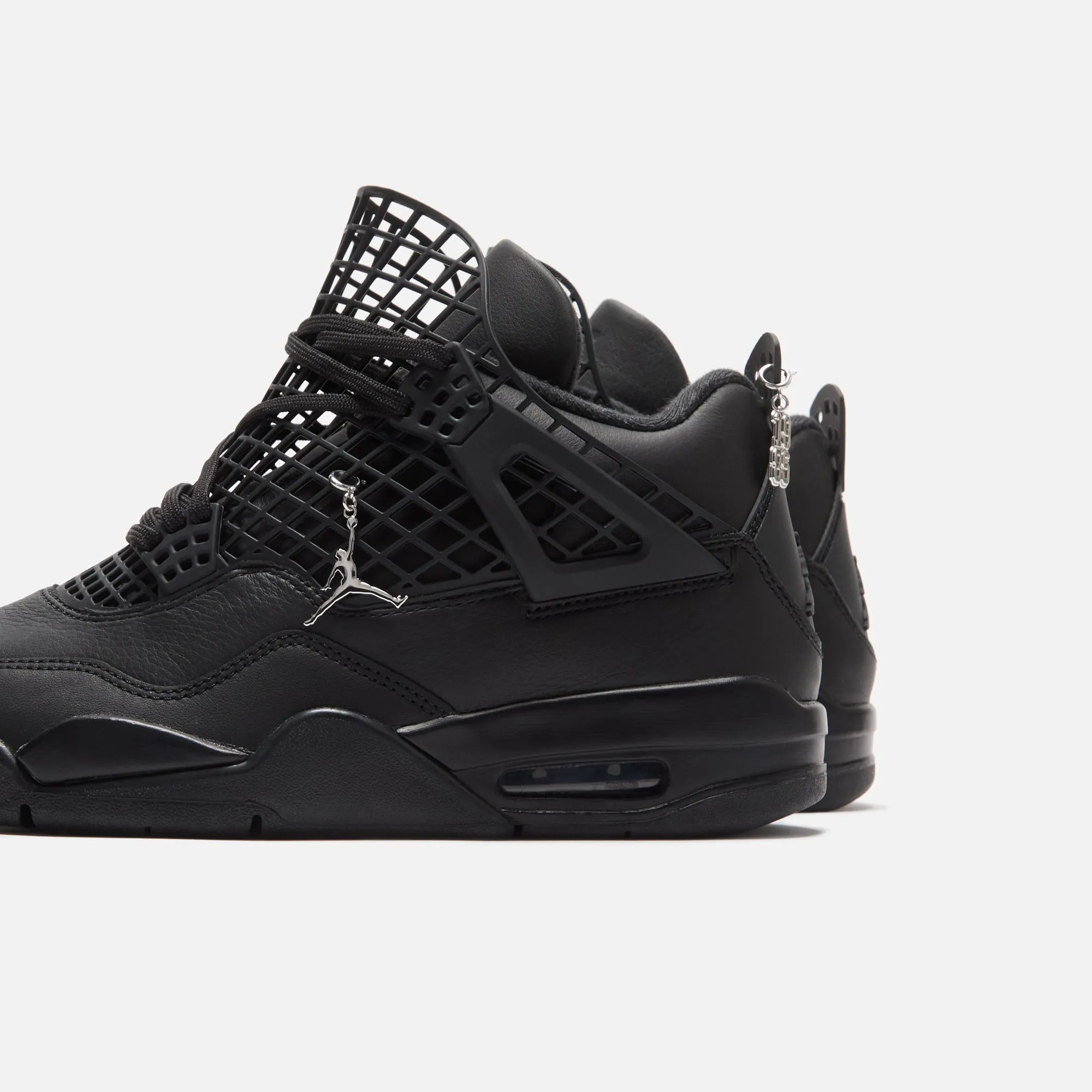 Rearfoot Support Classic Sandals Nike Wmns Air Jordan 4 Net - Black / Metallic Silver