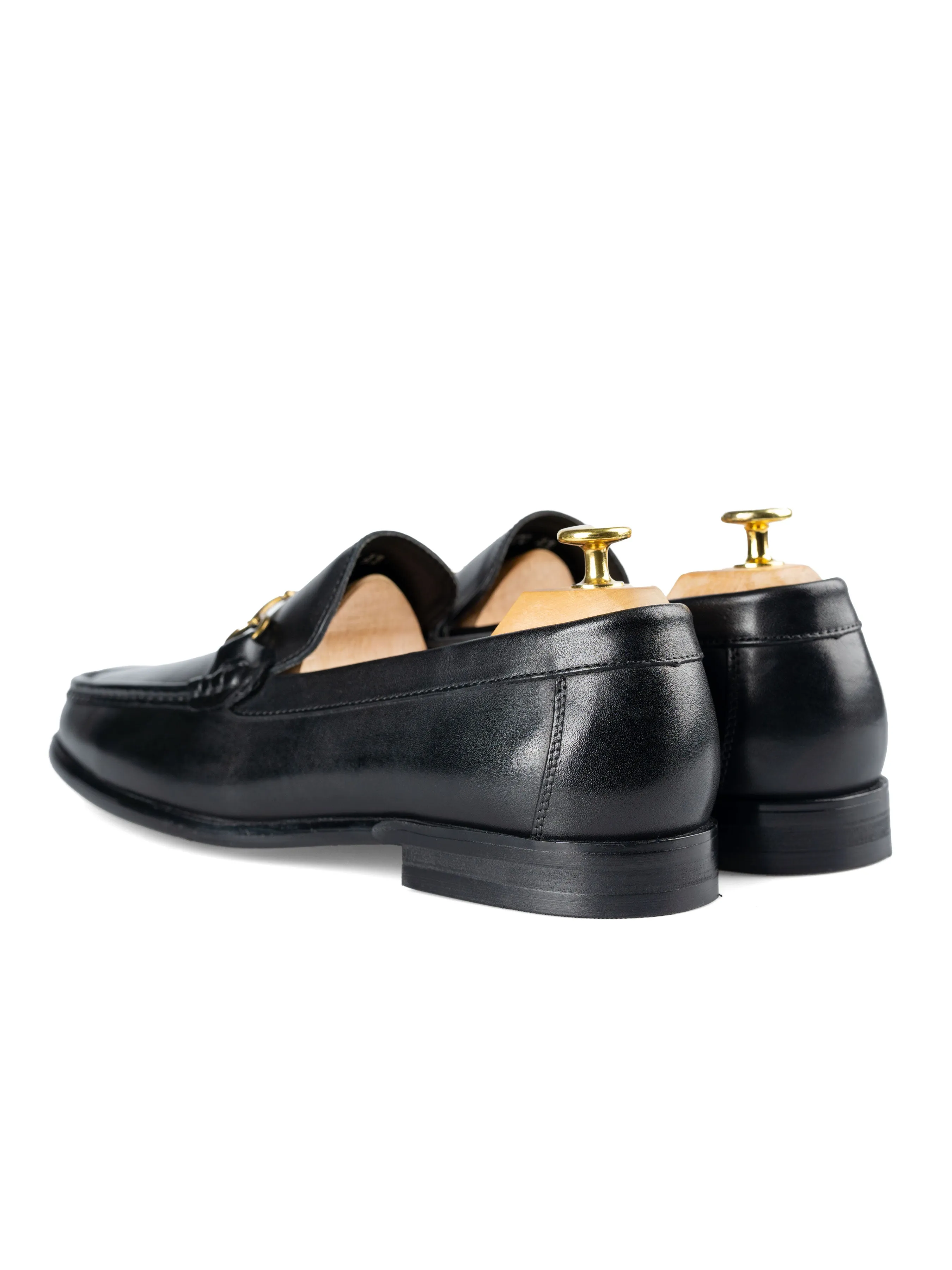 Horsebit Moccasin Loafer - Solid Black Comfortable Mask