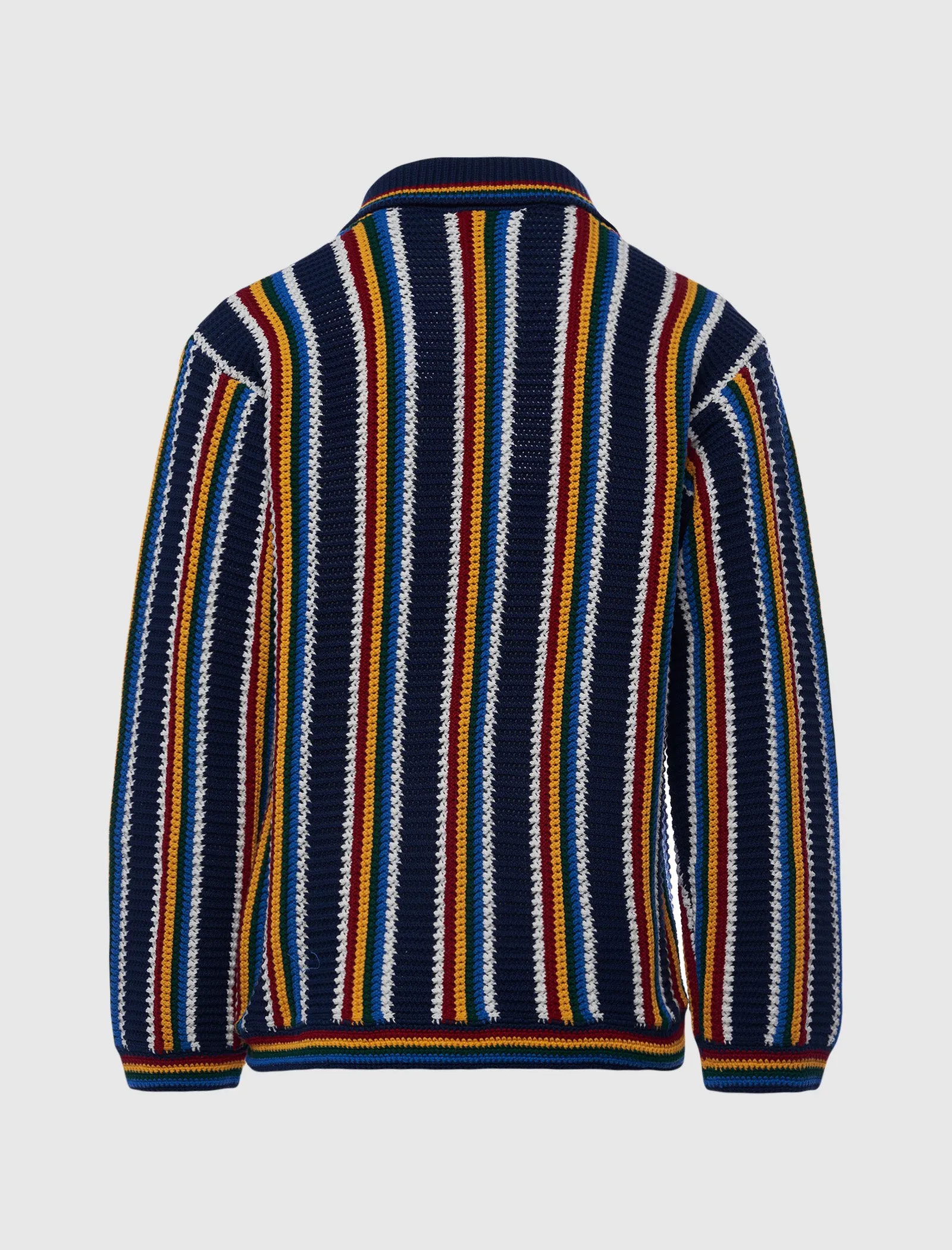 Crochet Shacket Ribbed Texture Padded Collar