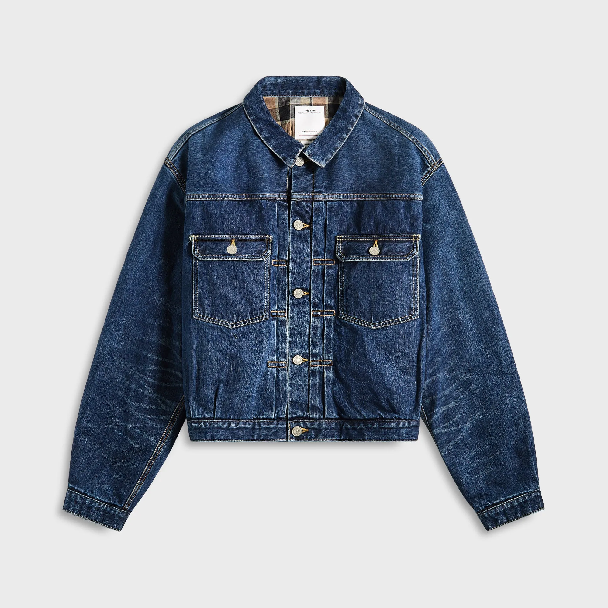 Comfortable Tattoo Kit Visvim Ss 101X Jacket Damaged Check - Beige / Indigo