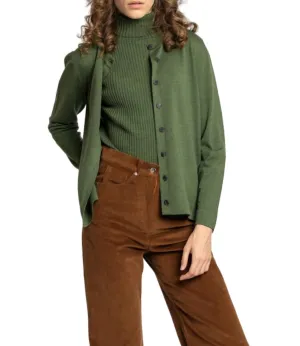 Cardigan uni en vert