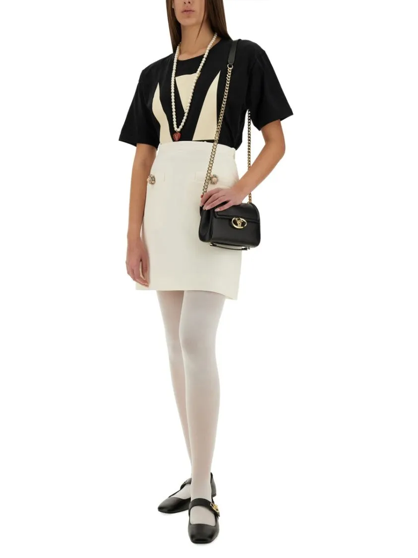 Jupe en Crêpe Couture Uni
