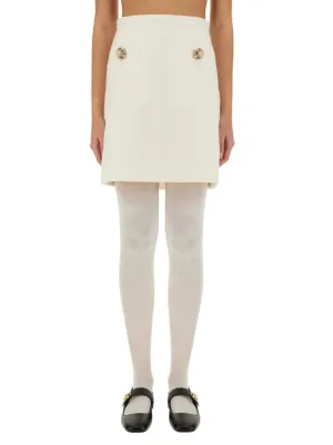 Jupe en Crêpe Couture Uni