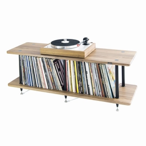 Solidsteel: Solidsteel: VL-2 Turntable Shelf   Vinyl Record Storage - Walnut (Open Box Special) hi-fi DAC amp combo,hi-fi speaker impedance matcher,hi-fi RCA switch