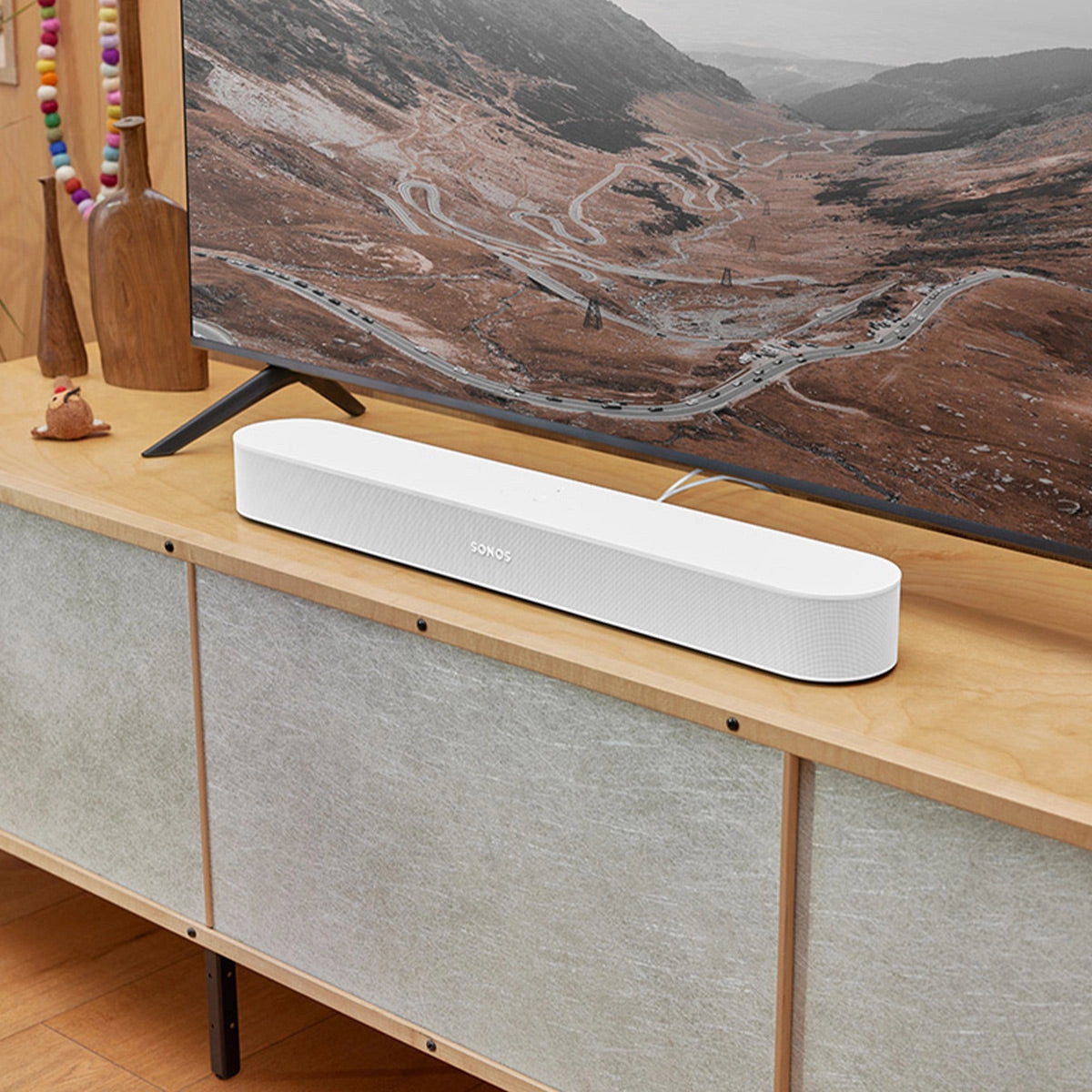 Sonos Personal Entertainment Set with Ace Wireless Noise Canceling Headphones and Beam Smart Sound Bar (White)