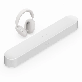 Sonos Personal Entertainment Set with Ace Wireless Noise Canceling Headphones and Beam Smart Sound Bar (White) hi-fi unbalanced input,hi-fi signal purity,hi-fi acoustic panel