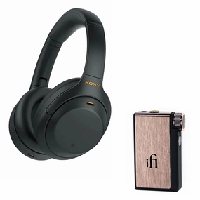 Sony WH-1000XM4 Wireless Noise Cancelling Over-Ear Headphones with iFi Audio Go blu Portable Bluetooth DAC/Headphone Amp hi-fi unbalanced input,hi-fi signal purity,hi-fi acoustic panel