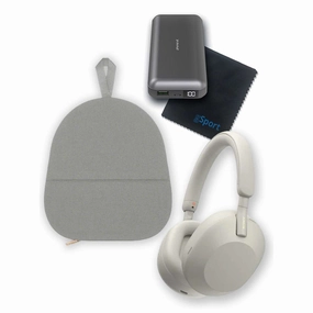 Sony WH-1000XM5 Wireless Noise Cancelling Over-Ear Headphones Bundle with gSport Accessory Kit (Silver) hi-fi unbalanced input,hi-fi signal purity,hi-fi acoustic panel