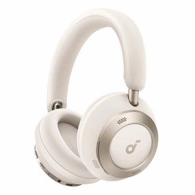 Soundcore Space One Pro Foldable Over-Ear Wireless Headphones (White) hi-fi unbalanced input,hi-fi signal purity,hi-fi acoustic panel