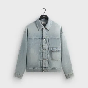 Dye-Sublimation Stretch Faux Leather Kith Alonzo Denim Jacket - Light Indigo