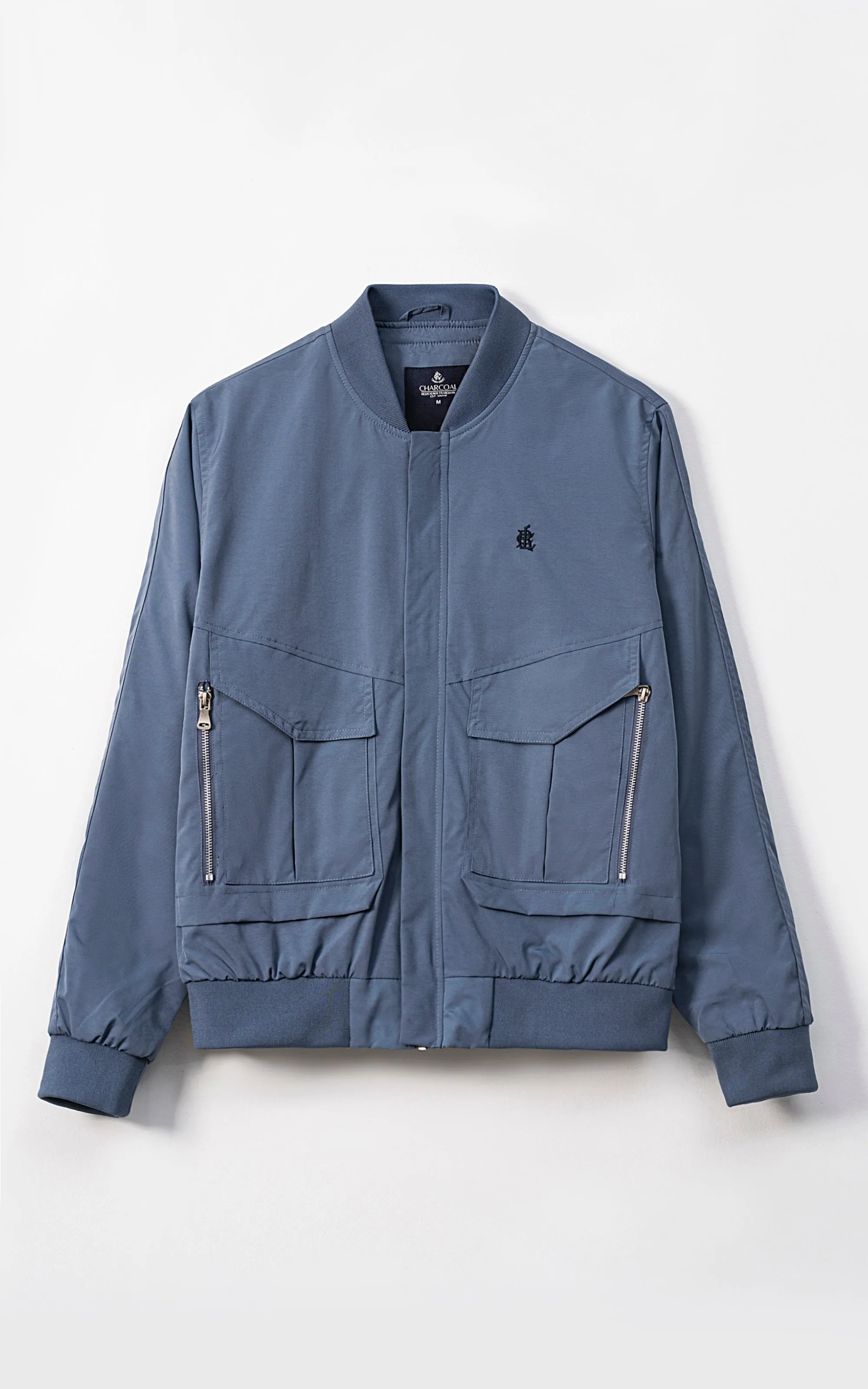 Comfortable Action Energy Saving Method Ribed Full Sleeves Jacket Grey