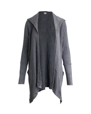Superbe Cardigan à Capuche en Coton Gris
