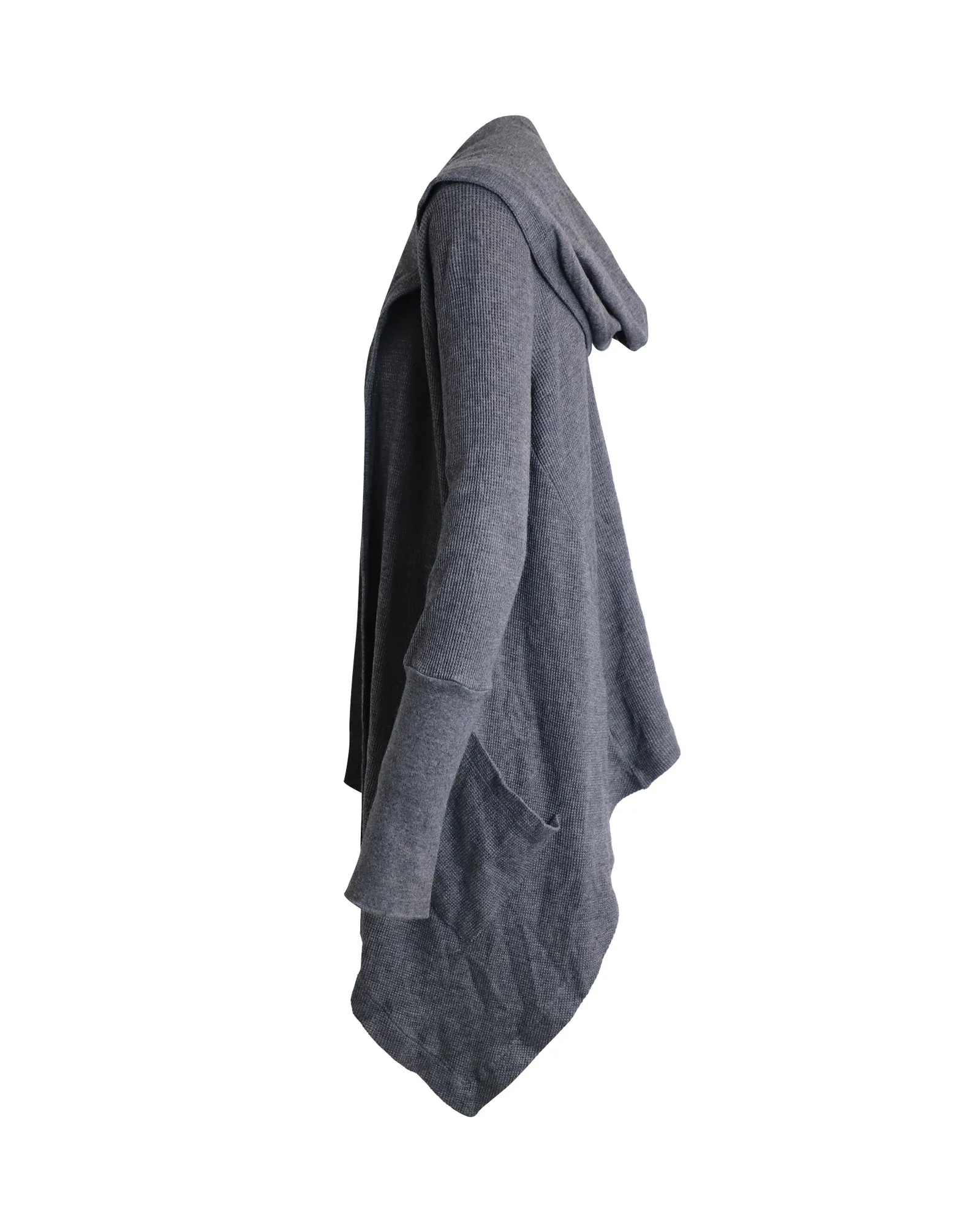 Superbe Cardigan à Capuche en Coton Gris