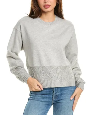 Magnifique Pull en Laine Mélangée à Motifs Câblés de Vienne