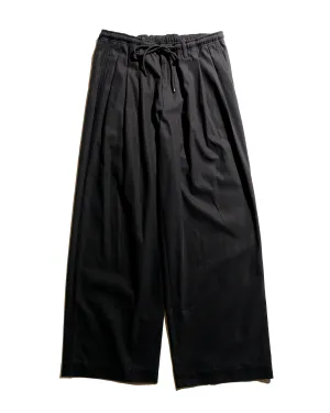 Viscous Markaware Triple Pleated Easy Trousers Organic Giza Voile Yarn Twill Black