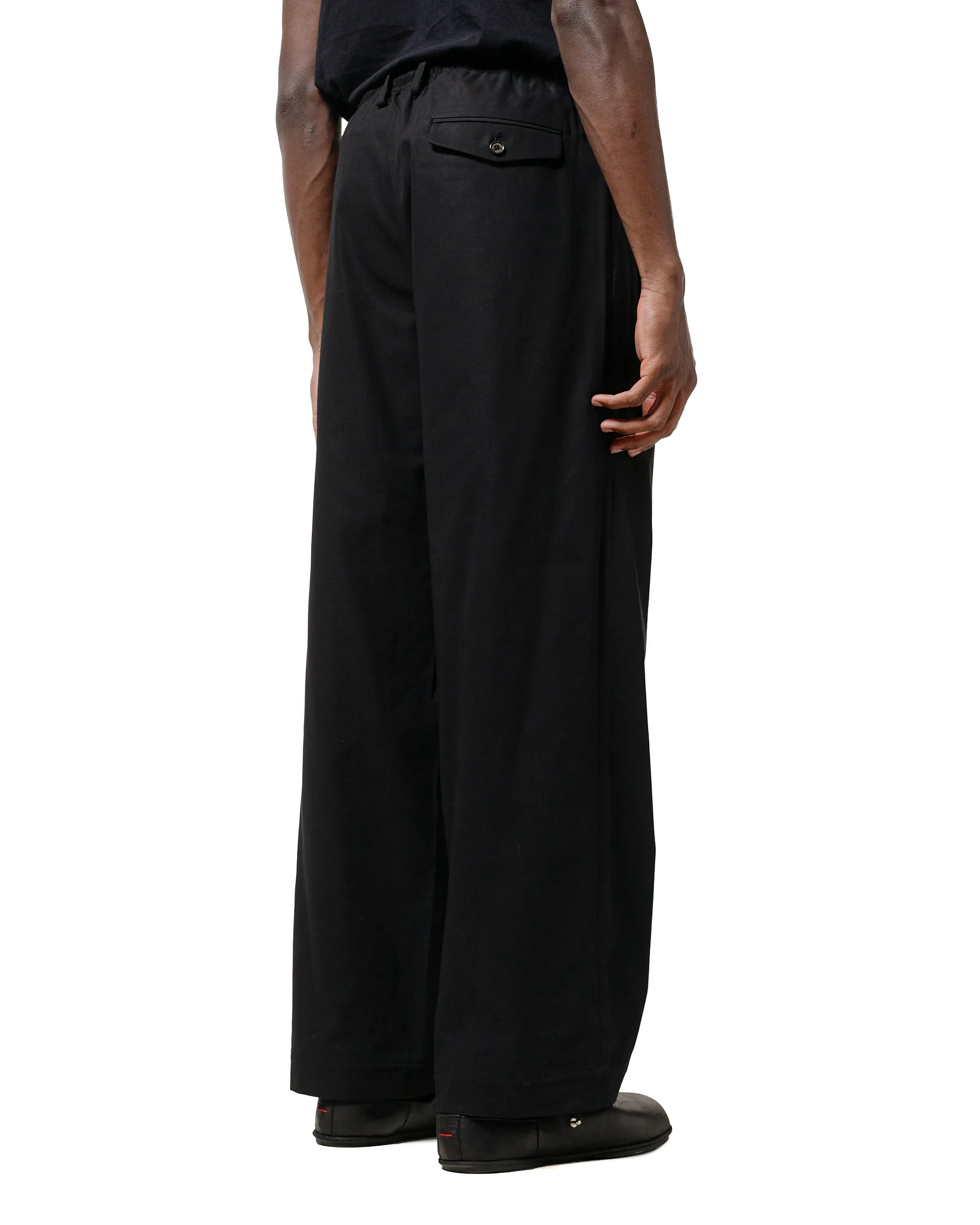 Markaware Triple Pleated Easy Trousers Organic Giza Voile Yarn Twill Black Uncomfortable